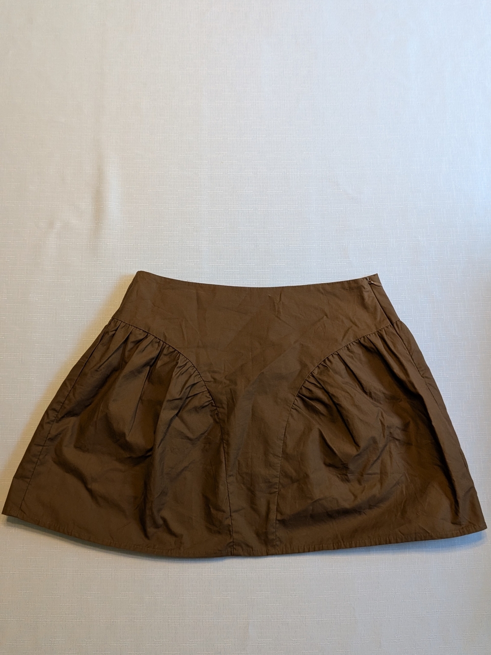 Bailey Rose Chocolate Brown Yoke Paneled Gathered Mini Skirt - Size S-NWOT